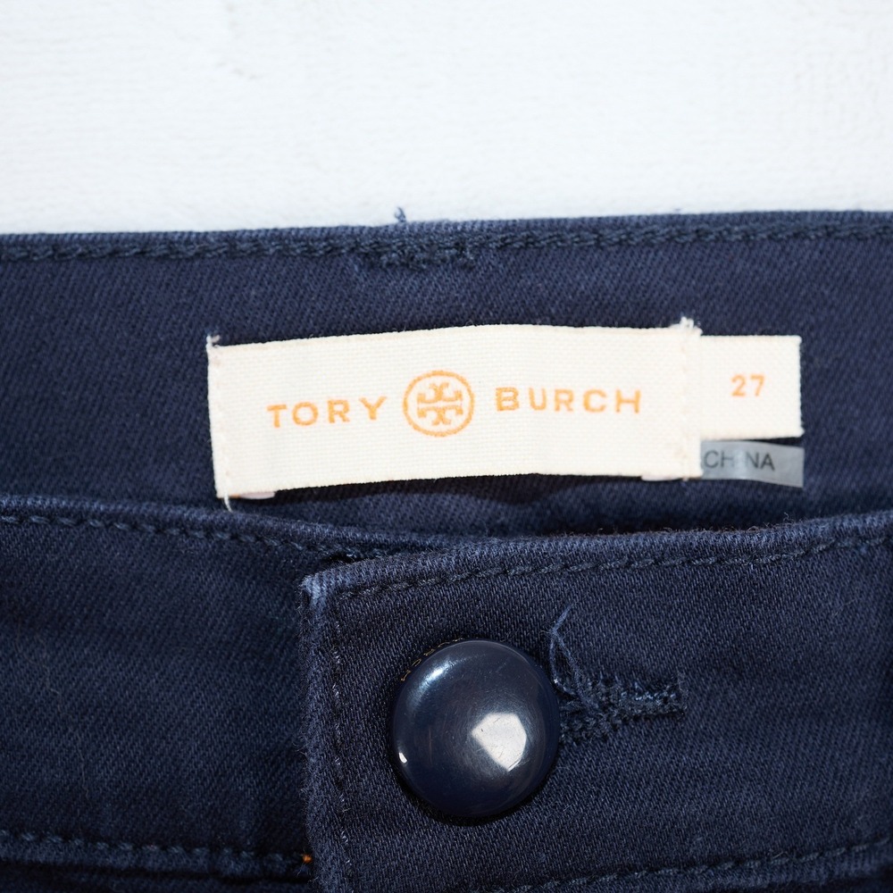 Tory Burch Navy Blue Skinny Jeans Mid Rise Stretch Denim Pants 27 90001209 - Picture 3 of 12
